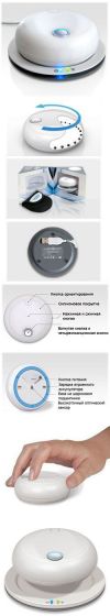 Мышь Orbita Mouse, USB, беспроводная оптическая, с вращением корпуса -360 град.,  разрешение 800 dpi, встроенный электр.компас, USB-консоль для зарядк