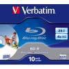 Blu-Ray Verbatim  25ГБ, 4x, 1шт., Jewel Case, (43669), Printable, записываемый Blu-Ray диск