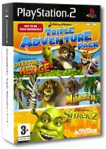 PS2   Triple Adventure Pack: Over the Hedge + Shrek 2 + Madagascar. Platinum